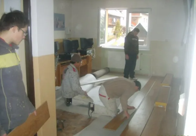 Výmena podlahy v PC miestnosti ZŠ